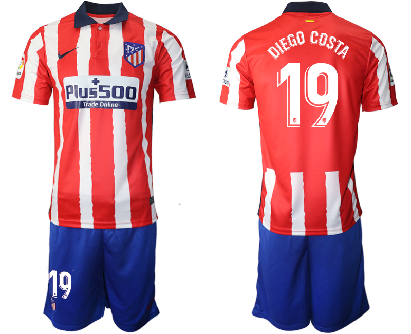 Men 2020-2021 club Atletico Madrid home #19 red Soccer Jerseys